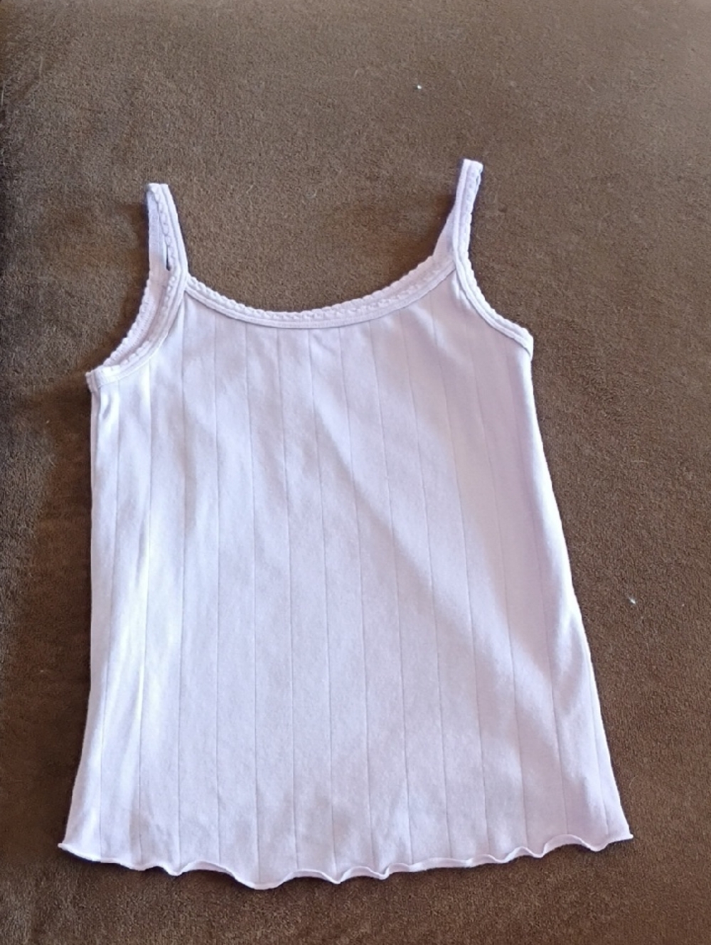 Skims Light Lavender Ribbed Cami with Scalloped Trim
